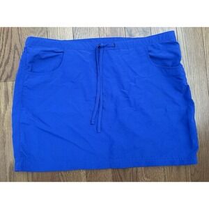 L.L.Bean Supplex Nylon Skort Blue Royal Blue Hiking Golf Outdoor Large NWT